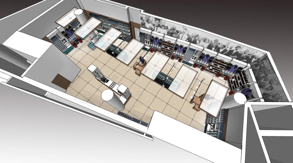 History themed museum gift shop design concepts floor plan