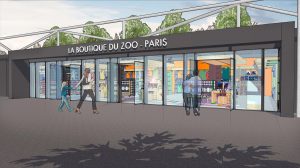paris zoo gift store design architectural illustrations and visualizations